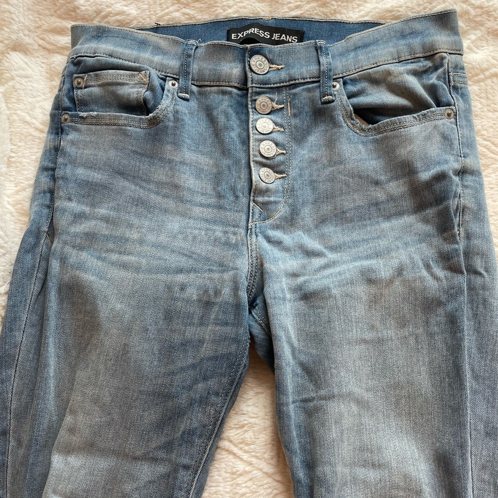 Express Mid-Rise Button-Fly Skinny Jeans